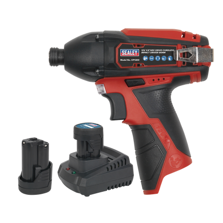 Sealey CP1203KIT 12V SV12 Series 1/4"Hex Drive Impact Driver Kit - 2 Batteries