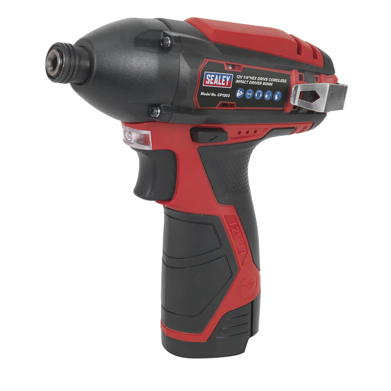 Sealey CP1203 12V SV12 Series 1/4"Hex Drive Cordless Impact Driver 80Nm - Body Only