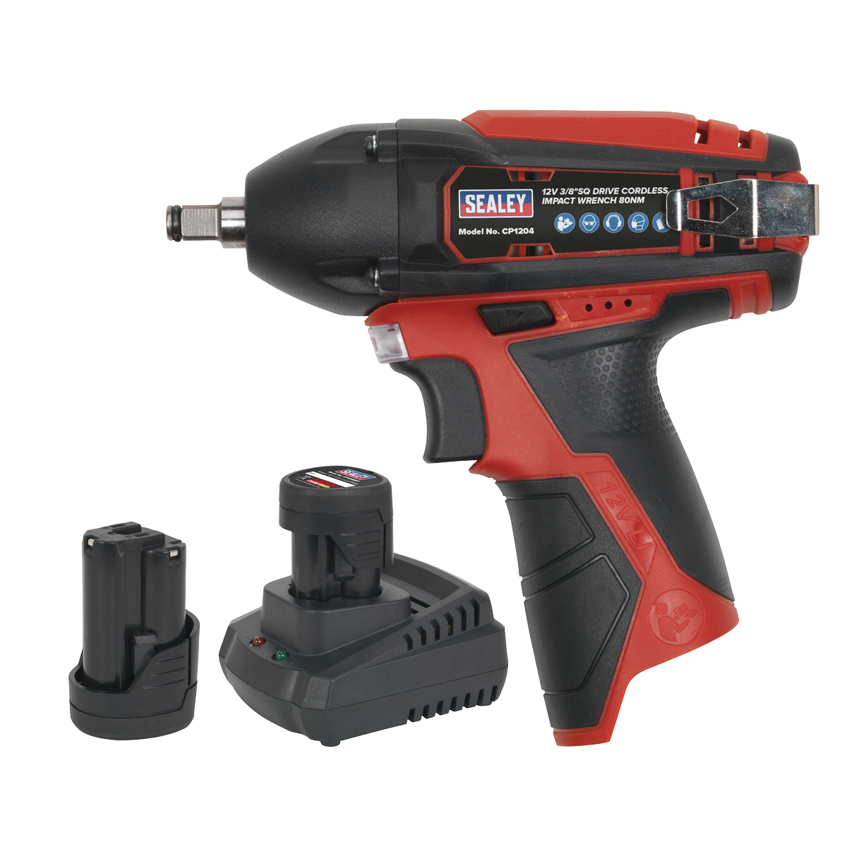 Sealey CP1204KIT 12V SV12 Series 3/8"Sq Drive Impact Wrench Kit - 2 Batteries