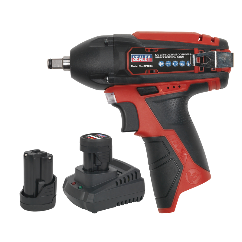 Sealey CP1204KIT 12V SV12 Series 3/8"Sq Drive Impact Wrench Kit - 2 Batteries