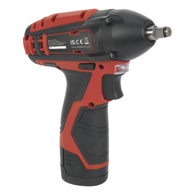 Sealey CP1204KIT 12V SV12 Series 3 8 Sq Drive Impact Wrench Kit 2 Ba