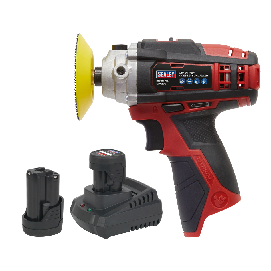 Sealey CP1205KIT 12V SV12 Series 71mm Cordless Polisher Kit - 2 Batteries