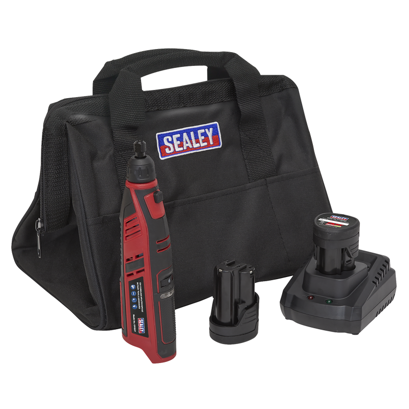Sealey CP1207KIT 12V SV12 Series Cordless Multipurpose Rotary Tool & Engraver Kit - 2 Batteries