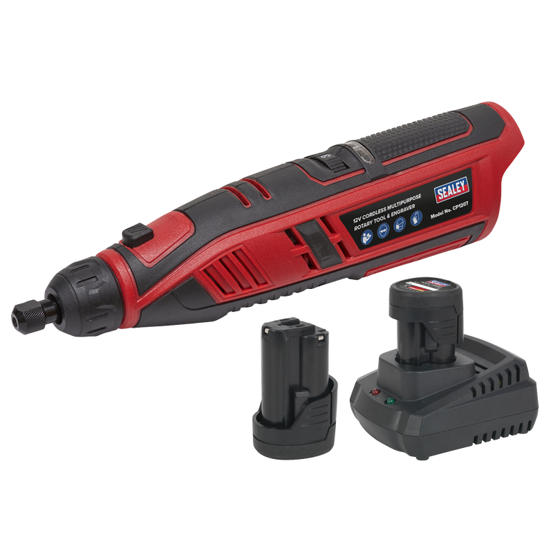 Sealey CP1207KIT 12V SV12 Series Cordless Multipurpose Rotary Tool & Engraver Kit - 2 Batteries