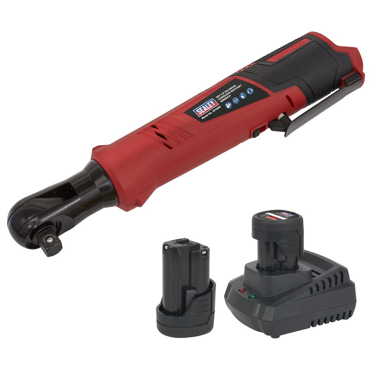Sealey CP1209KIT 12V SV12 Series 1/2"Sq Drive Cordless Ratchet Wrench Kit - 2 Batteries