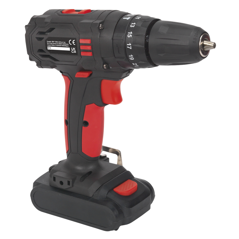 Sealey CP18VLD 18V Ø10mm Cordless Hammer Drill/Driver