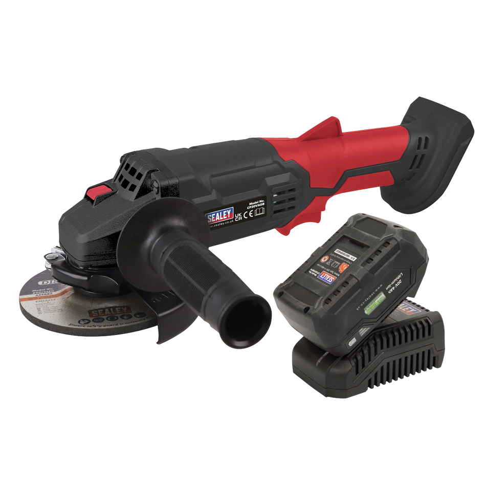 Sealey CP20VAGBKIT1 20V 4Ah SV20 Series 115mm Cordless Angle Grinder Kit