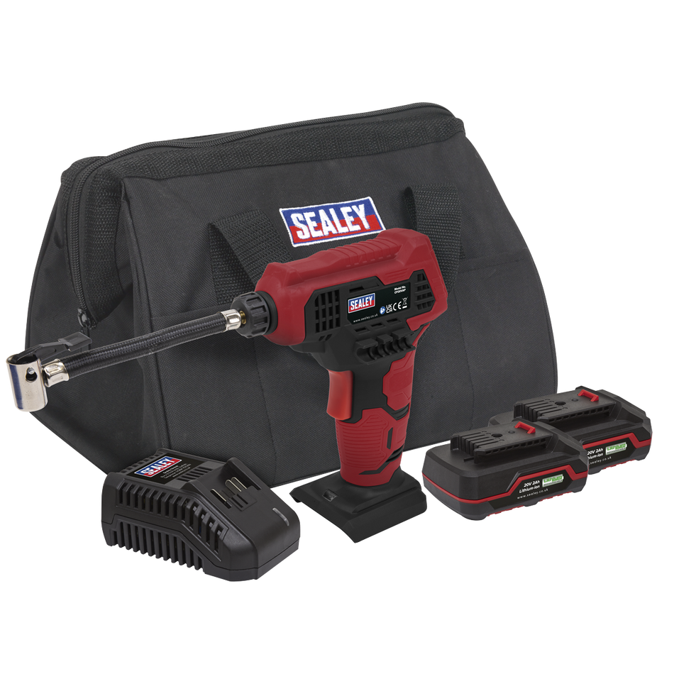 Sealey CP20VAPKIT 20V SV20 Series Cordless Air Pump Kit - 2 Batteries