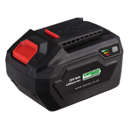 Sealey CP20VBP6 20V 6Ah SV20 Series Lithium-ion Power Tool Battery