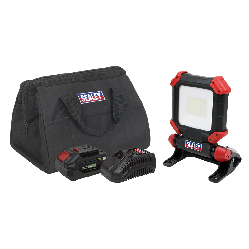 Sealey CP20VCLKIT1 20V 4Ah SV20 Series Cordless SMD LED 1800lm Work Light Kit