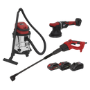 Sealey CP20VCOMBO10 20V SV20 Series Cordless Car Valeting Combo Kit