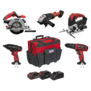 Sealey CP20VCOMBO13 20V SV20 Series Cordless 5 Tool Combo Kit