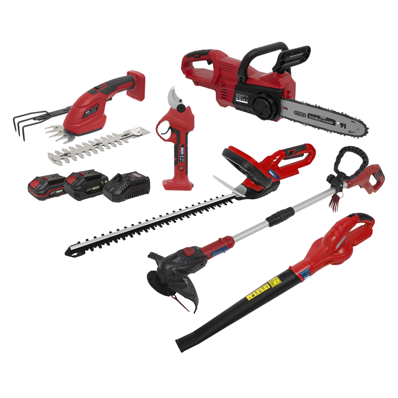 Sealey CP20VCOMBO15 6 x 20V SV20 Series Garden Maintenance Combo Kit - 2 Batteries