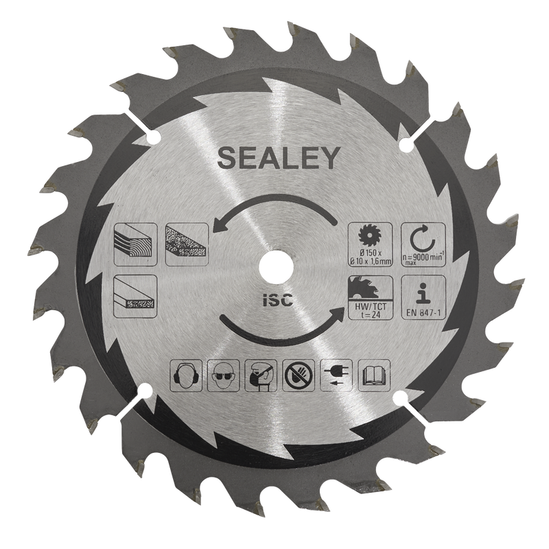 Sealey CP20VCS.03 24tpu Cut-Off Saw Blade 150 x 1.6mm/10mm