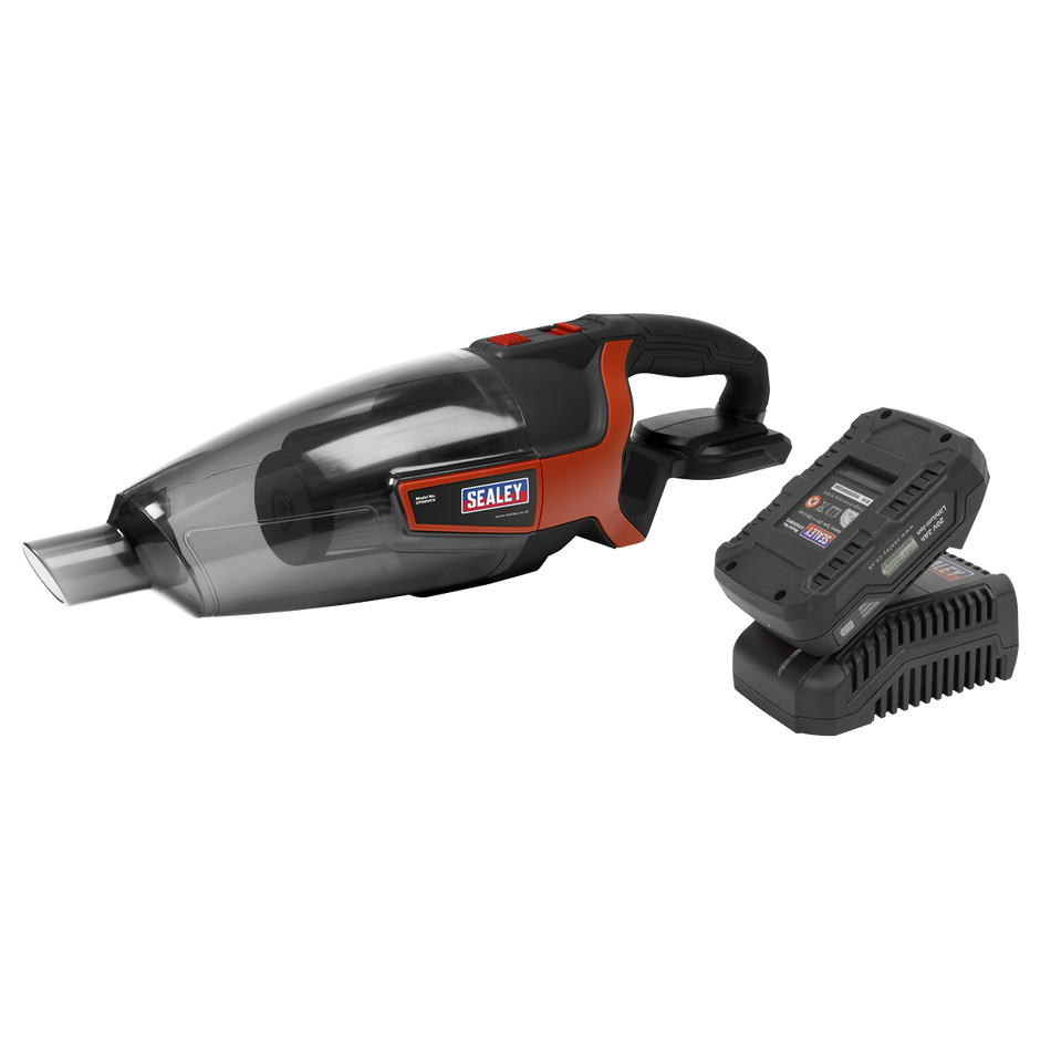 Sealey CP20VCVKIT1 20V 2Ah SV20 Series 650ml Cordless Handheld Vacuum Cleaner Kit