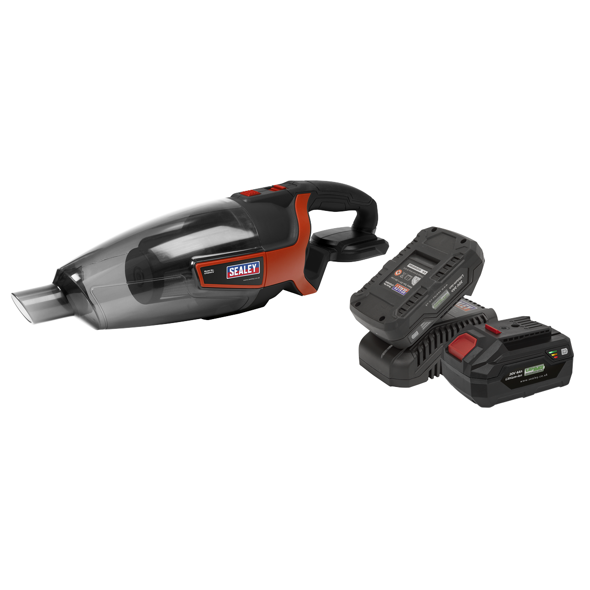 Sealey CP20VCVKIT 20V SV20 Series 650ml Cordless Handheld Vacuum Cleaner Kit - 2 Batteries