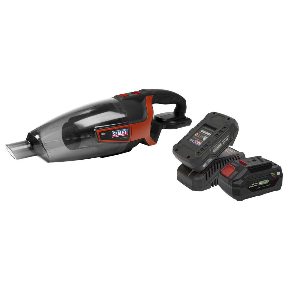 Sealey CP20VCVKIT 20V SV20 Series 650ml Cordless Handheld Vacuum Cleaner Kit - 2 Batteries