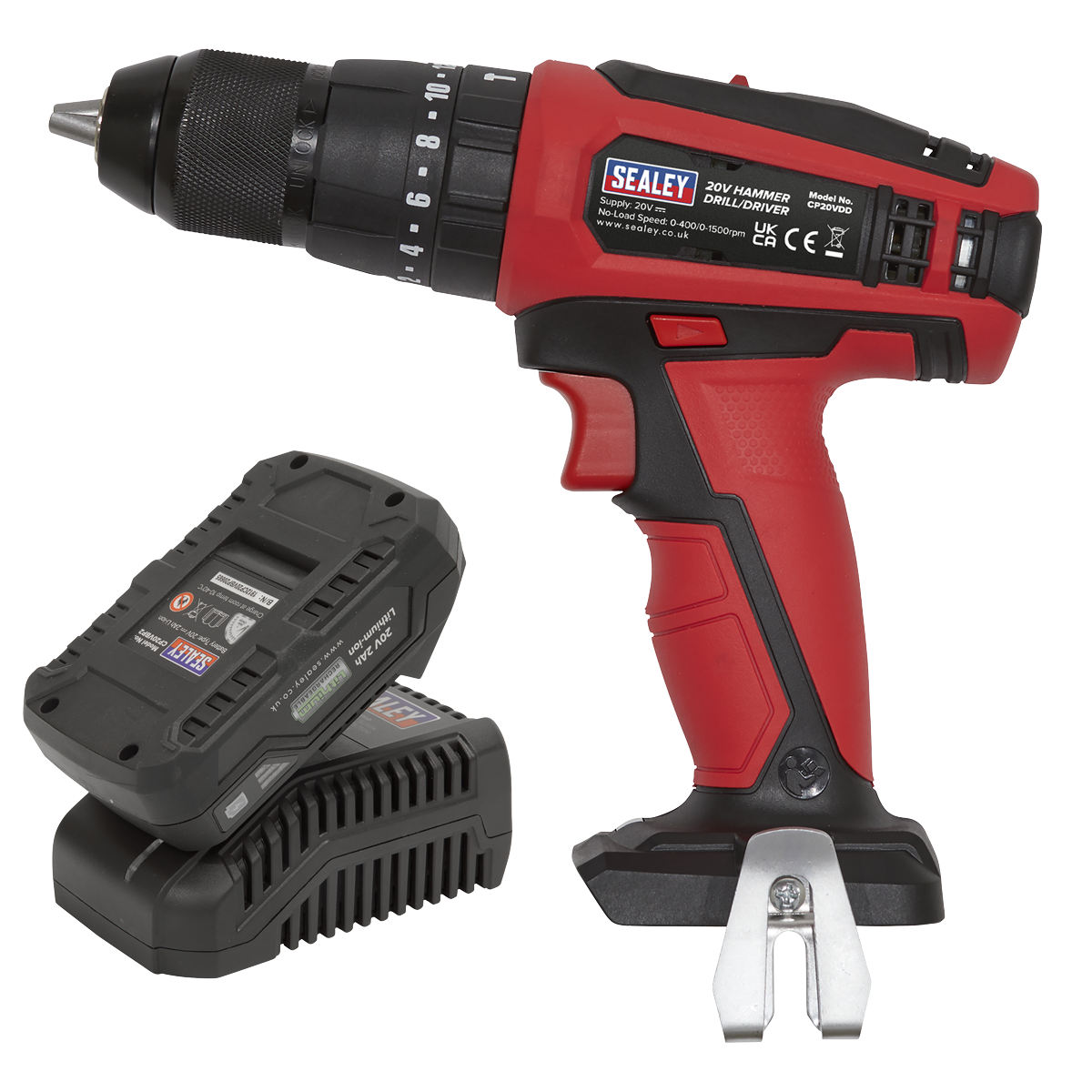 Sealey CP20VDDKIT1 20V SV20 Series 13mm 2Ah Lithium-ion Hammer Drill/Driver Kit