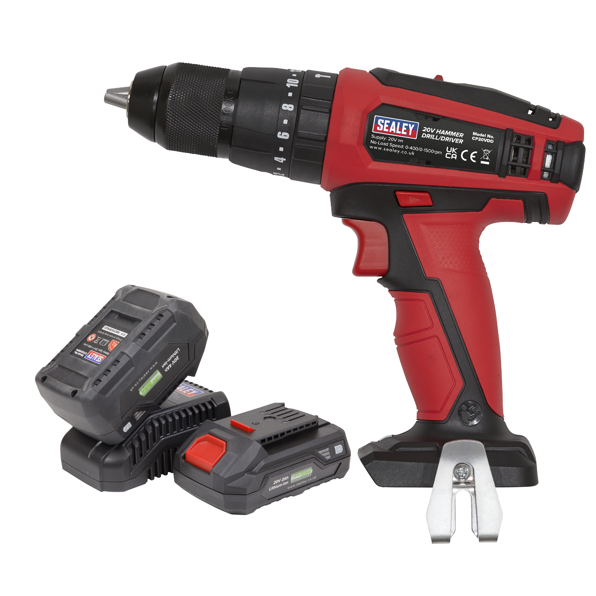 Sealey CP20VDDKIT 20V SV20 Series 13mm Hammer Drill/Driver Kit - 2 Batteries