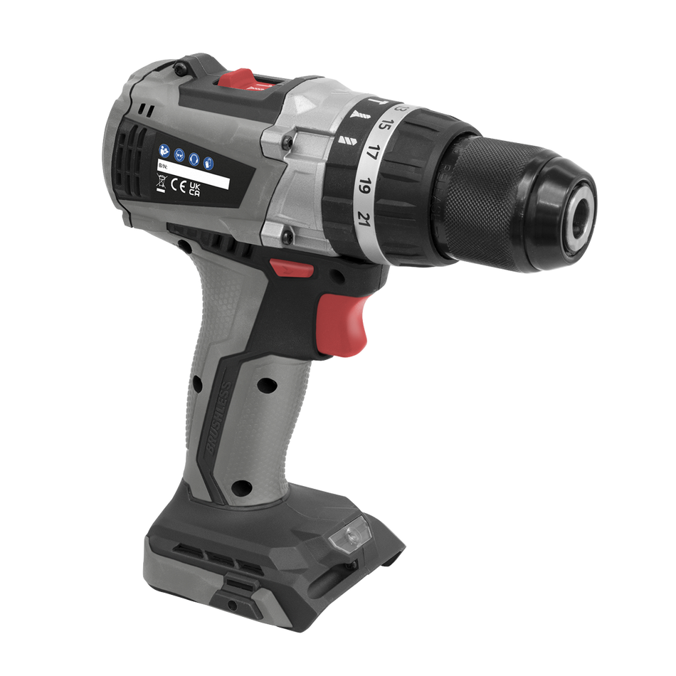 Sealey CP20VDDXKIT 20V SV20 Series 13mm Brushless Hammer Drill/Driver Kit - 2 Batteries