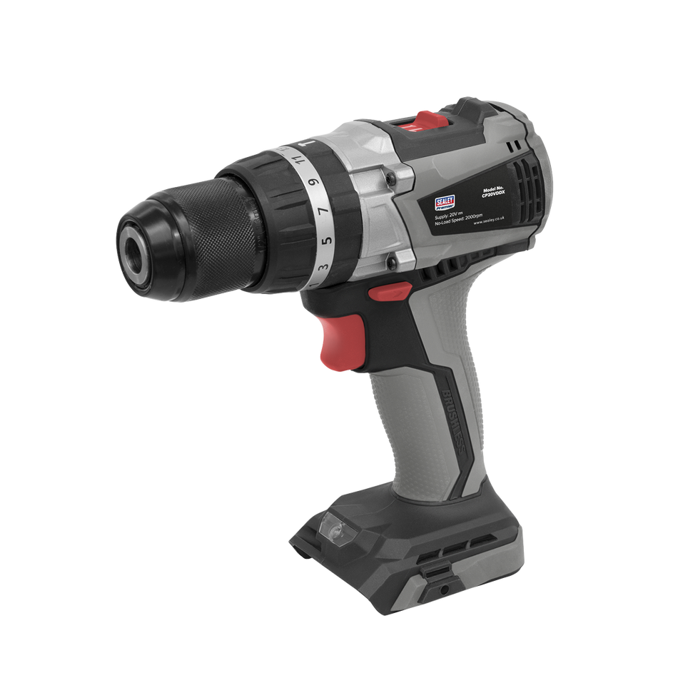 Sealey CP20VDDX 20V SV20 Series 13mm Brushless Hammer Drill/Driver - Body Only