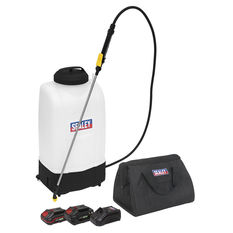 Sealey CP20VGBSKIT Cordless Garden Backpack Sprayer 20V SV20 Series 15L - 2 Batteries