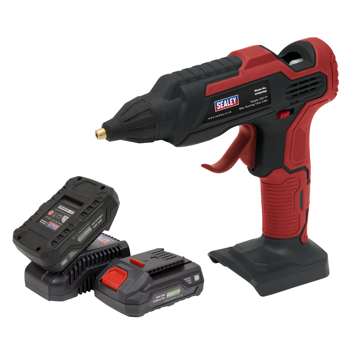 Sealey CP20VGGKIT 20V SV20 Series Cordless Glue Gun Kit - 2 Batteries