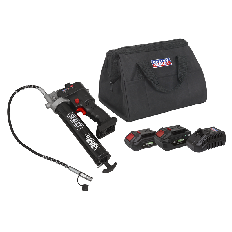 Sealey CP20VGRGKIT Sealey 20V SV20 Series Grease Gun Kit - 2 Batteries