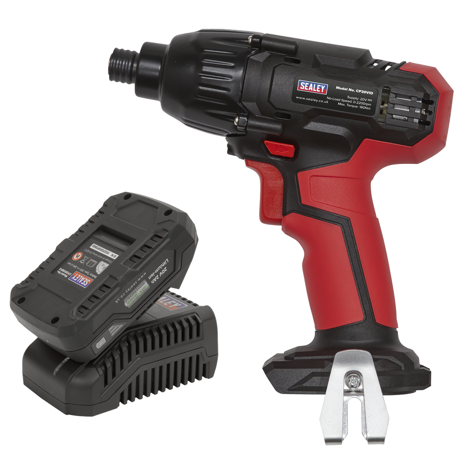 Sealey CP20VIDKIT1 20V 2Ah SV20 Series 1/4"Hex Drive Impact Driver Kit