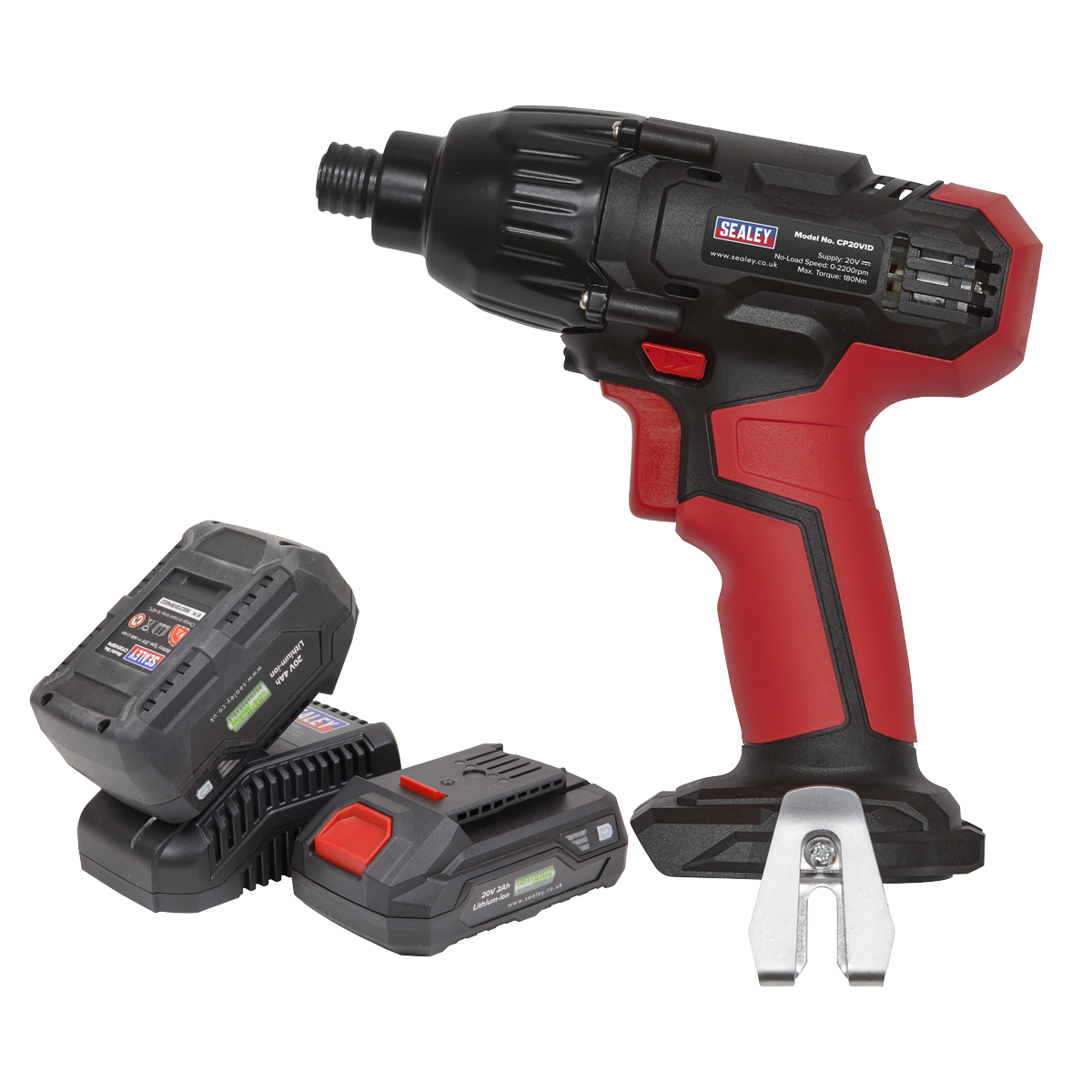 Sealey CP20VIDKIT 20V SV20 Series 1/4"Hex Drive Impact Driver Kit - 2 Batteries