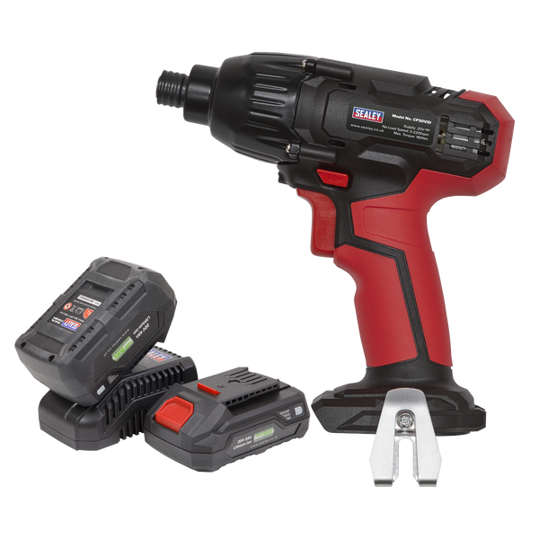 Sealey CP20VIDKIT 20V SV20 Series 1/4"Hex Drive Impact Driver Kit - 2 Batteries