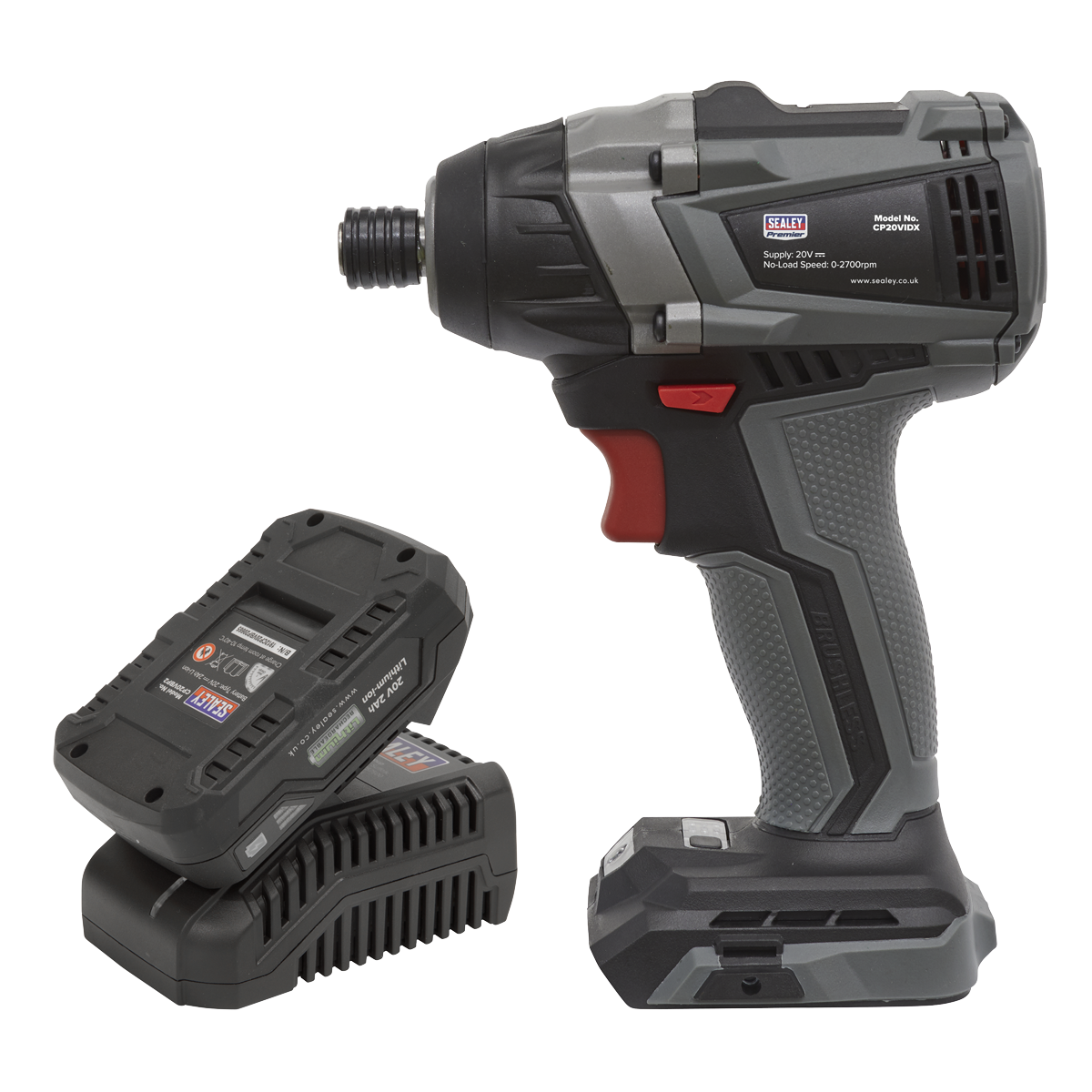 Sealey CP20VIDXKIT1 20V 2Ah SV20 Series 1/4"Hex Brushless Impact Driver Kit