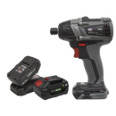 Sealey CP20VIDXKIT 20V SV20 Series 1/4"Hex Brushless Impact Driver Kit - 2 Batteries
