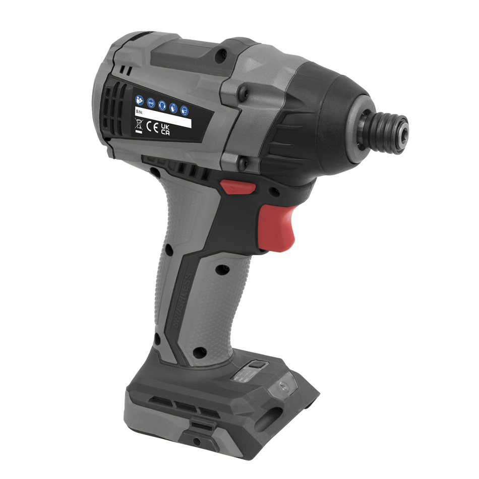 Sealey CP20VIDXKIT 20V SV20 Series 1/4"Hex Brushless Impact Driver Kit - 2 Batteries