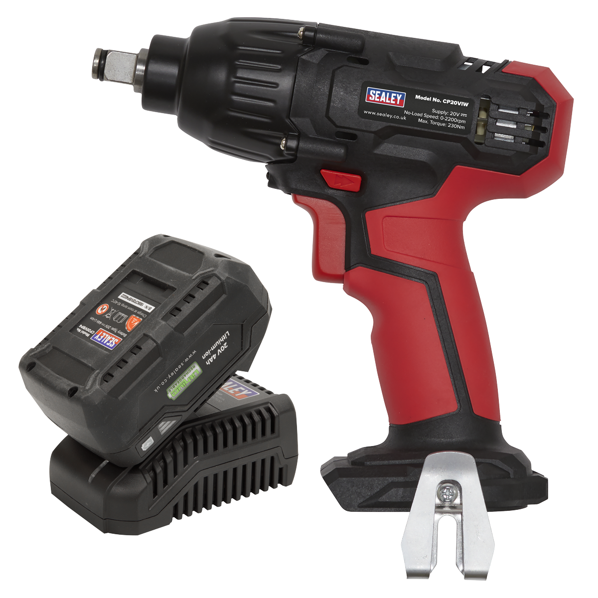 Sealey CP20VIWKIT1 20V 4Ah SV20 Series 1/2"Sq Drive Impact Wrench Kit 230Nm