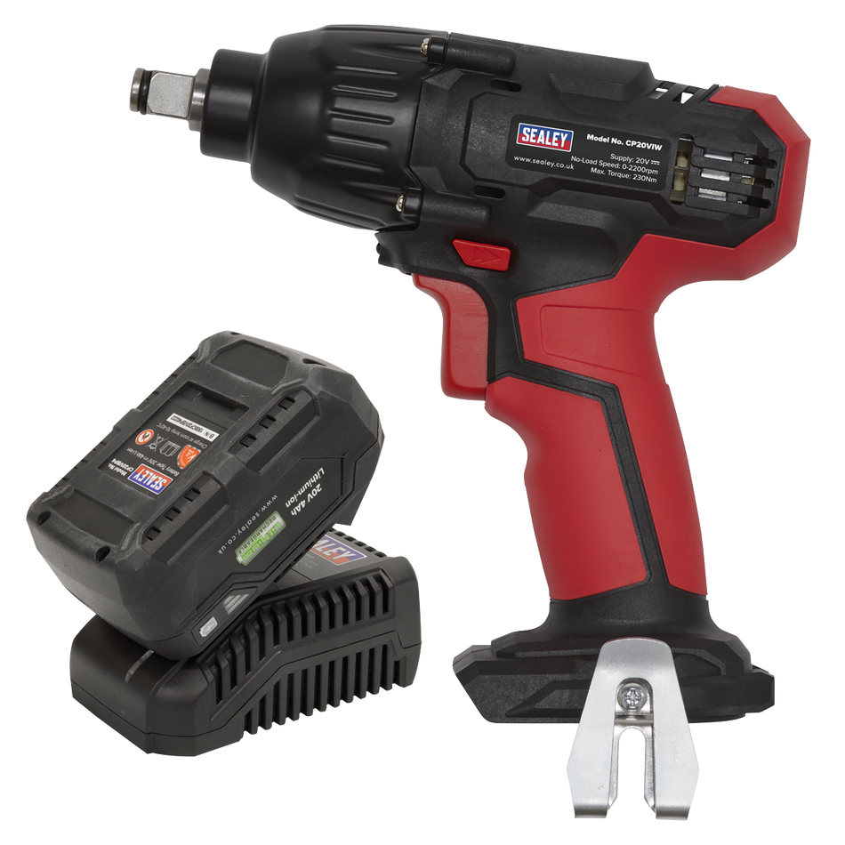Sealey CP20VIWKIT1 20V 4Ah SV20 Series 1/2"Sq Drive Impact Wrench Kit 230Nm