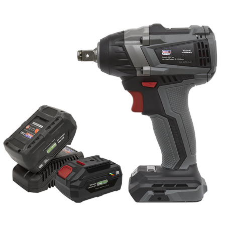 Sealey CP20VIWXKIT 20V SV20 Series 1/2"Sq Drive Brushless Impact Wrench Kit 300Nm - 2 Batteries