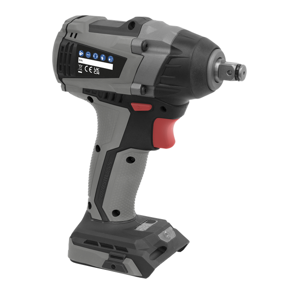 Sealey CP20VIWX 20V SV20 Series 1/2"Sq Drive Brushless Impact Wrench 300Nm - Body Only