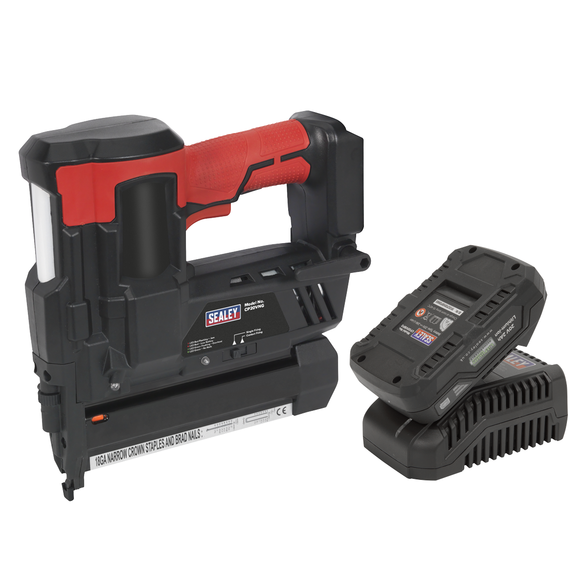 Sealey CP20VNGKIT1 20V 2Ah SV20 Series 18G Lithium-ion Cordless Nail/Staple Gun