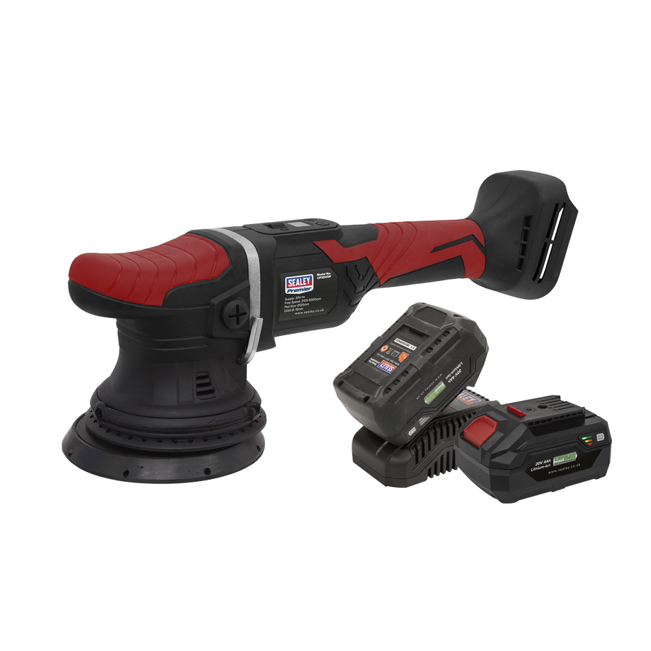 Sealey CP20VOPKIT2 20V SV20 Series 125mm Cordless Orbital Polisher Kit - 2 Batteries