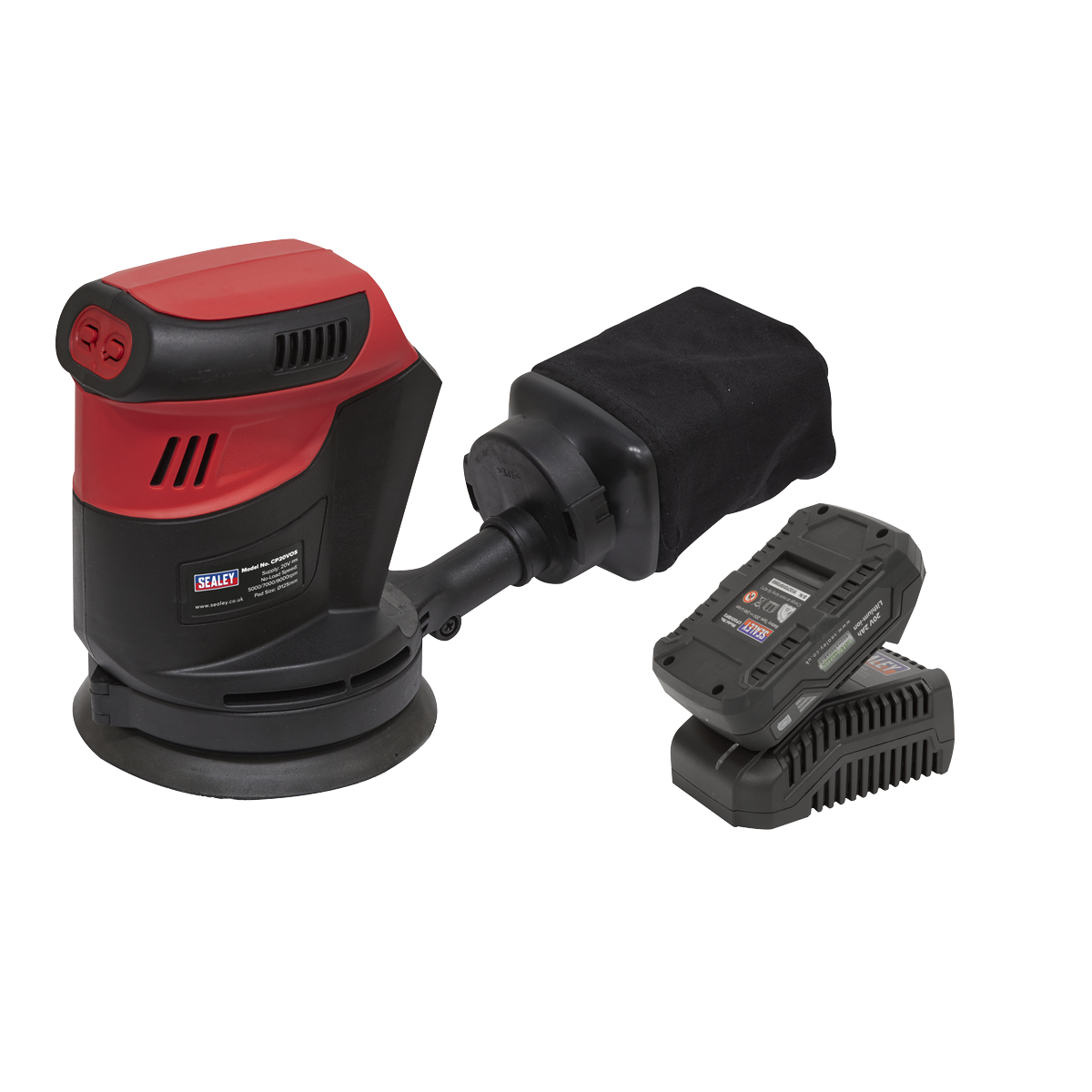 Sealey CP20VOSKIT1 20V 2Ah SV20 Series 125mm Cordless Orbital Palm Sander Kit