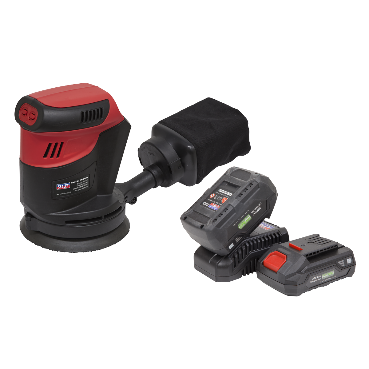 Sealey CP20VOSKIT 20V SV20 Series ‚àö√â√Ä√∫125mm Cordless Orbital Palm Sander Kit - 2 Batteries