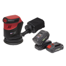 Sealey CP20VOSKIT 20V SV20 Series √ÉÀú125mm Cordless Orbital Palm Sander Kit - 2 Batteries