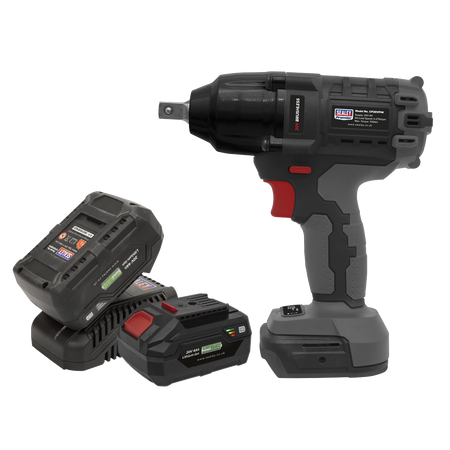 Sealey CP20VPIWKIT 20V SV20 Series 1/2"Sq Drive Brushless Impact Wrench Kit 700Nm - 2 Batteries
