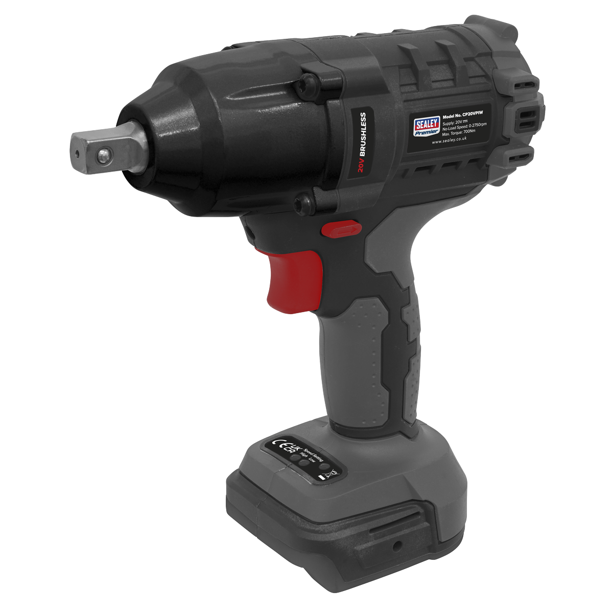 Sealey CP20VPIW 20V SV20 Series 1/2"Sq Drive Brushless Impact Wrench 700Nm - Body Only