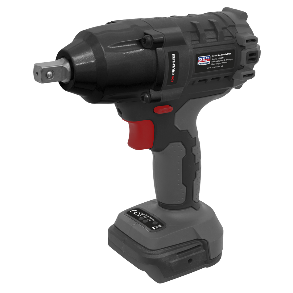 Sealey CP20VPIWKIT 20V SV20 Series 1/2"Sq Drive Brushless Impact Wrench Kit 700Nm - 2 Batteries