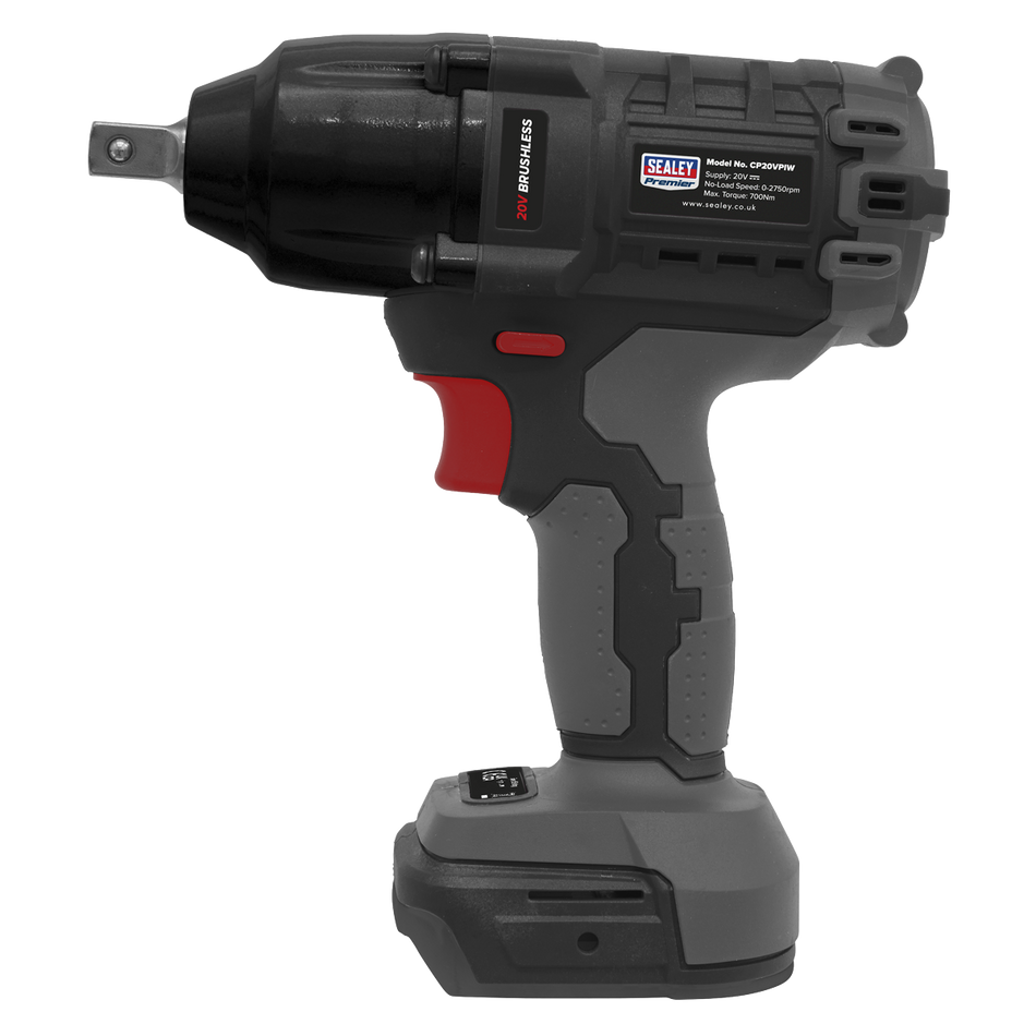 Sealey CP20VPIW 20V SV20 Series 1/2"Sq Drive Brushless Impact Wrench 700Nm - Body Only