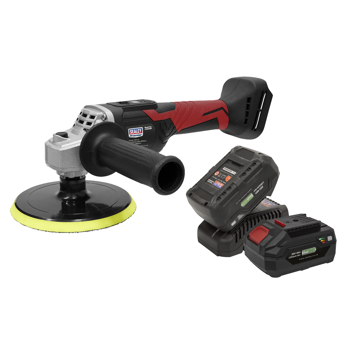 Sealey CP20VRPKIT2 20V SV20 Series 150mm Cordless Rotary Polisher Kit - 2 Batteries