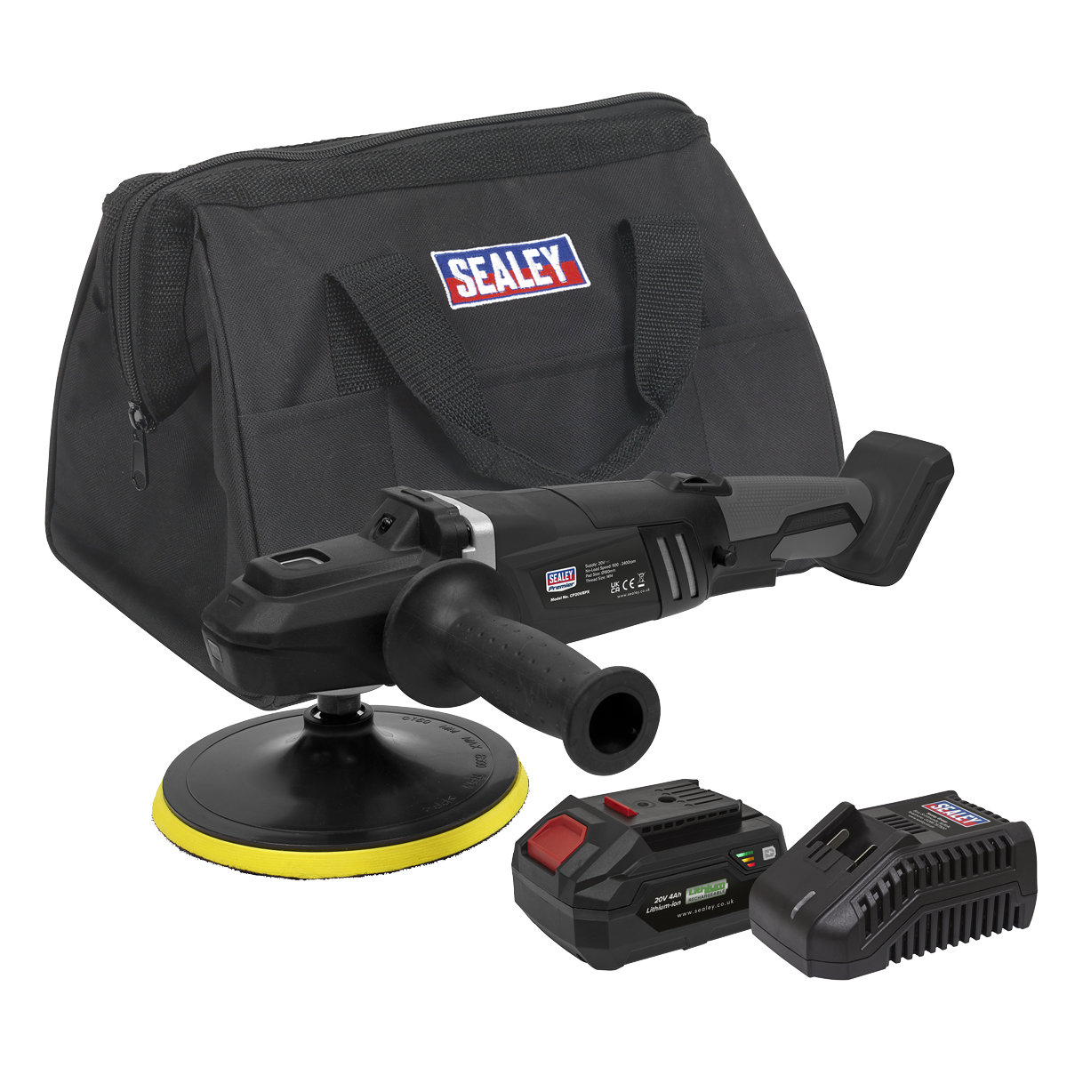 Sealey CP20VRPXKIT1 20V 4Ah SV20 Series 180mm Brushless Rotary Polisher Kit