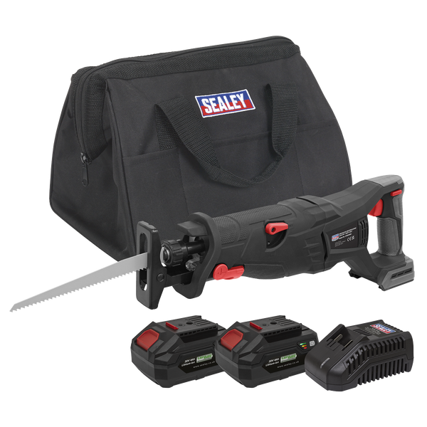 Sealey CP20VRSXKIT 20V 4Ah SV20 Series Brushless Reciprocating Saw 20V Kit - 2 Batteries